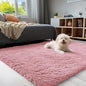OLANLY 3x5 Machine Washable Small Bedside Rug, Soft Fluffy Shaggy Rugs for Living Room, Bedroom, Indoor Floor Carpet for Kids Girls and Boys, Preppy Dorms, Nursery, Home Decor Aesthetic, Pale Pink