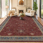 Hazo Haus Moroccan Big Rugs for Living Room - Dark Red 10x12 Area Rug for Large Bedroom, Dining Room, Washable Lightweight Foldable Oriental Burgendy Home Décor