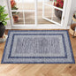 GarveeHome Modern Geometric Area Rug 2x3 Distressed Bordered Washable Non Slip Floor Small Carpet Non Shedding Thin Soft Low Pile Rug, Contemporary Navy Blue Rug for Dining Room, Living Room