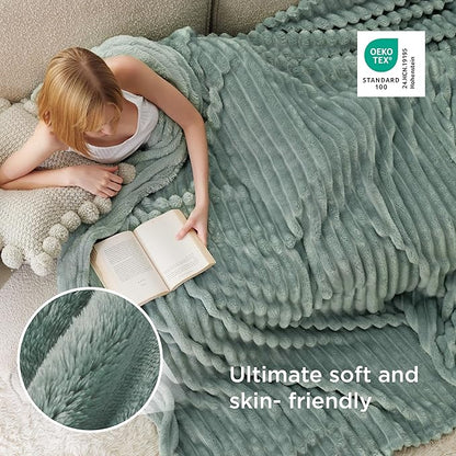 Bedsure GentleSoft King Size Blanket for Bed - Cozy Soft Blankets for Women, Cute Large Fleece Throws for Girls, Sage Green, 108x90 Inches