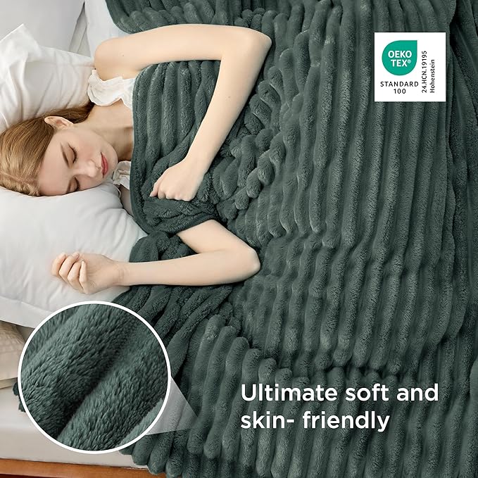Bedsure GentleSoft Mallard Green California King Size Blanket for Couch - Cozy Soft Blankets for Women, Cute Small Fleece Throws for Girls, Birthday Gifts for Women, 102x96 Inches