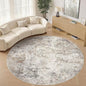 UERMEI 10ft Round Area Rug Living Room Rugs - 10x10 Washable Large Neutral Modern Abstract Soft Thin Rug Indoor Floor No Slip Rug Carpet for Bedroom Under Dining Table Home Office Decor - Brown Grey