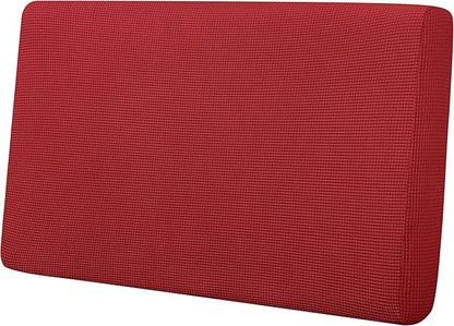 Easy-Going Stretch Loveseat Cushion Cover Sofa Cushion Furniture Protector Sofa Seat Sofa Slipcover Sofa Cover Soft Flexibility with Elastic Bottom(Loveseat Cushion, Christmas Red)