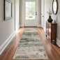 BEIMO Runner Rug for Hallway Kitchen, 2'6"x8' Machine Washable Runners Rug for Entryway, Soft Modern Abstract Throw Rugs, Low Pile Floor Cover with Non Slip Backing, Grey/Dark Green