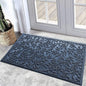 Bulijojo Sturdy Front Entrance Doormats,Durable Heavy Duty Welcome Mat,Thick Absorbent Natural Rubber Non Slip Mat,Easy Clean Entryway Mat Leaves Blue 23"x35"