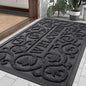 Smiry Welcome Door Mat Outside Entrance, Heavy Duty Trap Dirt and Moisture Easy Clean Low Profile Patio Porch Indoor Outdoor Front Doormat for Entry, 35x23 Inch, Grey