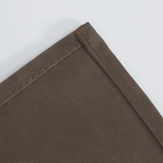 LEMOMO Blackout Curtains 52 x 45 inch/Chocolate Brown Curtains Set of 2 Panels/Thermal Insulated Room Darkening Bedroom Curtains