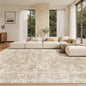Madane Living Room 10x14 Area Rugs,Washable Low Pile Non-Slip Stain Resistant Extra Large Thin Rug, Vintage Soft Throw Carpet for Dining Room Bedroom Farmhouse Home Office Decor (10 x 14, Beige/Brown)