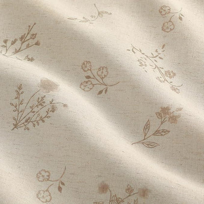 Boho Floral Spring 100% Blackout Curtains 84 Inch Length 2 Panels Set, Linen Texture Farmhouse Curtains with Beige Tassel for Living Room Bedroom, Vintage Rustic Rod Pocket,Beige