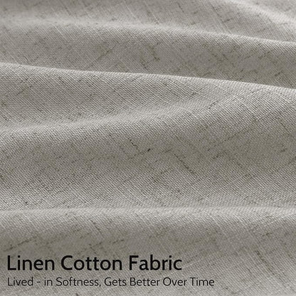 Silver Grey Linen Curtains 72 Inch Length for Living Room Back Tab Rod Pocket Light Filtering Semi Sheer Modern Farmhouse Coastal Decor Cotton Textured Gauze Curtain for Bedroom Office, 2 Panels