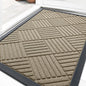 OLANLY Front Door Mat Outside Entrance 35x23, Absorbent, Heavy Duty Sturdy Natural Rubber Doormat Indoor Outdoor, Stain and Fade Resistant, Non-Slip Low Profile Floor Mat for Entryway, Beige Diamond