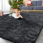 OLANLY 7x12 Machine Washable Large Area Rugs for Living Room, Bedroom, Soft Fluffy Shaggy Bedside Rug, Indoor Floor Carpet for Kids Girls and Boys, Dorms, Nursery, Home Decor Aesthetic, Black