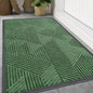 Smiry Front Door Mat Outside Entrance, Heavy Duty Sturdy Natural Rubber Doormat, Trap Dirt and Moisture, Easy Clean Low Profile Welcome Floor Mats for Indoor Outdoor Entry, 59x34 Inch, Green