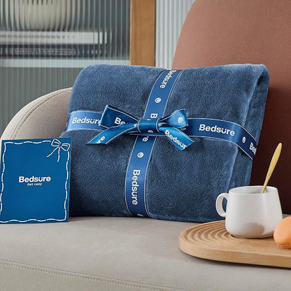Bedsure GentleSoft Fleece Bed Blankets Full Size Mineral Blue - Soft Lightweight Plush Fuzzy Cozy Luxury Blanket Microfiber, 84x90 inches