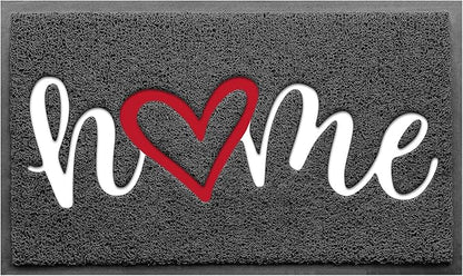BeneathYourFeet Door Mat, Welcome Mat Low Profile Floor Mat Front Doormat Indoor and Outdoor Doormat Non Slip Rugs for Entryway, Patio, High Traffic Areas (30"x17.5", Grey-Home)