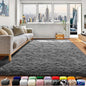 ONASAR Grey Area Rugs for Bedroom Living Room, Fluffy Fuzzy Shag Shaggy 4x6 Bedside Rug, Gray Soft Plush Indoor Floor Carpet for Nursery Kids Girls Boys Teen Dorm Home Office Decor Aesthetic