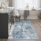 3x4 Rug, Small Area Rug for Kitchen, Entryway, Machine Washable Non-Slip Throw Rug, Vintage Carpet for Nursery Coffee Table Blue/Grey