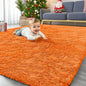 OLANLY Area Rugs for Living Room Bedroom, Machine Washable 4x5.9 ft Soft Fluffy Shaggy Bedside Rug, Indoor Floor Carpet for Kids Girls and Boys, Dorms, Nursery Rooms, Home Decor Aesthetic, Orange