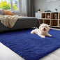 OLANLY 4x5 Machine Washable Accent Rug, Soft Fluffy Shaggy Area Rug for Bedroom, Living Room, Indoor Floor Carpet for Kids, Nursery, Home Decor, Navy Blue