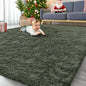 OLANLY 8x10 Machine Washable Large Area Rugs for Living Room, Bedroom, Soft Fluffy Shaggy Bedside Rug, Indoor Floor Carpet for Kids Girls and Boys, Dorms, Nursery, Home Decor Aesthetic, Olive Green