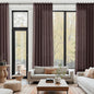 Coffee Brown Linen Curtains 132 Inch Length for Living Room Light Filtering Semi Sheer Curtain Back Tab Modern Rustic Home Decor Neutral Drapes Floor to Ceiling High Window for Bedroom 52x132,2 Panels