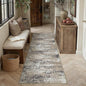 2x8 Abstract Runner Rug Brown Washable Modern Hallway Carpet Non Slip Ultra Soft Neutral Low Pile Contemporary Long Rug for Bathroom Laundry Kitchen Bedroom