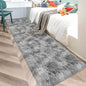 Super Soft Fluffy Living Room Area Rug 2x10 ft Tie-Dyed Light Grey Shaggy Furry Carpet Washable Non-Slip Floor Rugs Bedroom Bedside Nursery Rug Fuzzy Boys Girls Dorm Home Decor Aesthetic