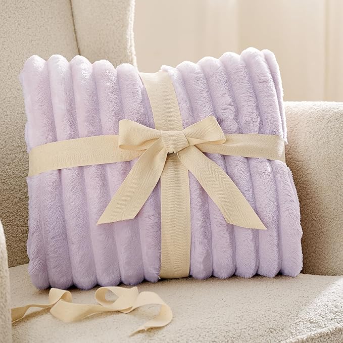 Bedsure GentleSoft Lavender Fog California King Size Blanket for Bed - Cozy Soft Blankets for Women, Cute Small Fleece Throws for Girls, Birthday Gifts for Women, 102x96 Inches