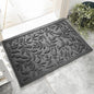 Grey Leaves Outdoor Indoor Entrance Doormats, Absorbent Durable Heavy Duty Welcome Front Door Mat,Thick Natural Rubber Back,Easy Clean Entryway Mat 17x30 Inch, Low Profile