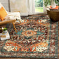 Yamaziot Area Rug 5x7, Non-Slip Washable Boho Vintage Living Room Bedroom Rug with Rubber Backing, Low Pile Faux Wool Soft Distressed Rug Floor Carpet for Living Room, Bedroom
