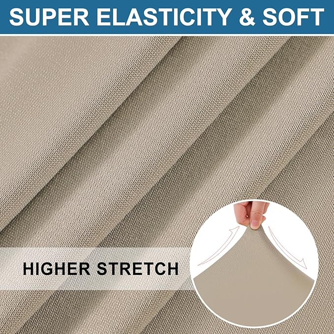 Smiry Printed Couch Cushion Covers, Stretch Soft Couch Covers for Sofa, Washable Non-Slip Sofa Slipcover Furniture Protector for Indoor and Outdoor (Medium,Taupe)