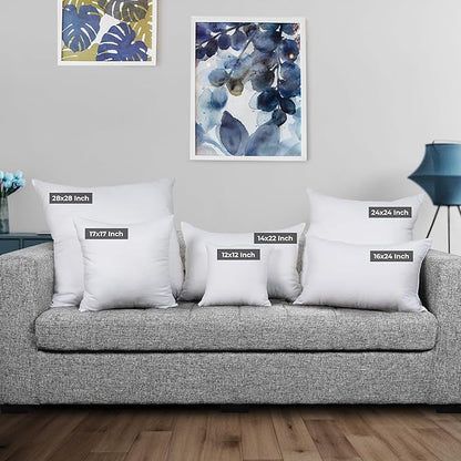 Utopia Bedding 17x17 Pillow Inserts, Set of 2, White – Indoor Decorative Throw Pillows for Bed, Sofa & Couch – Soft, Supportive & Fluffy Cushion Inserts