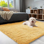 OLANLY 3x5 Machine Washable Small Bedside Rug, Soft Fluffy Shaggy Rugs for Living Room, Bedroom, Indoor Floor Carpet for Kids Girls and Boys, Preppy Dorms, Nursery, Home Decor, Mustard Yellow