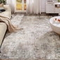 UERMEI 10x13 Area Rug Living Room Rugs - Washable Neutral Modern Abstract Soft Thin Rug Indoor Floor No Slip Rug Carpet for Bedroom Under Dining Table Home Office Decor - Brown Grey