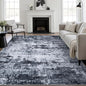 10x12 Area Rug Living Room Rug: Washable Modern Abstract Soft Thin Rug Indoor Floor No Slip Stain Resistant Carpet for Bedroom Dining Room Farmhouse Nursery Home Office - Black