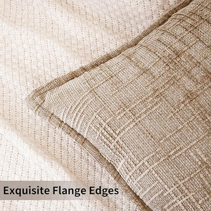 HPUK Fall Chenille Soft Throw Pillow Covers 18x18 Set of 2, Accent Cushion Covers for Living Room, Bedroom, Decorative Solid Color Pillow Covers for Couch, Sofa, Chair, Light Brown