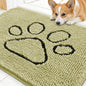 OLANLY Dog Door Mat for Muddy Paws 30x20, Paw Print Design, Absorbs Moisture and Dirt, Absorbent Non-Slip Washable Doormat, Quick Dry Chenille Mud Mat for Dogs, Entry Indoor Entryway Carpet, Vanilla