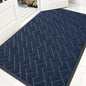 OLANLY Front Door Mat Indoor Outdoor Entrance, Waterproof All-Season, All-Weather Doormat, Sturdy Natural Rubber, Low Profile, Easy Clean Patio Porch Entryway Mat, Herringbone Brick (Blue, 59x35)