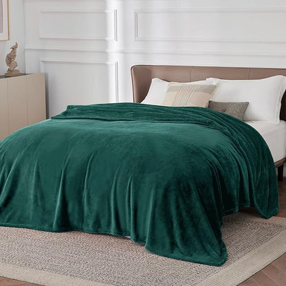 Bedsure GentleSoft Fleece Bed Blankets Large Size Forest Green - Soft Lightweight Cozy Oversized King Blanket Microfiber, Room Home Decor Gifts for Women and Men, 120x120 inches