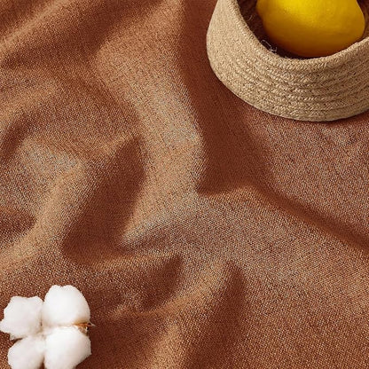 RYB HOME Burnt Orange Total Blackout Curtains Linen Texture, Fall Curtains for Bedroom/Living Room/Sliding Door, Thermal Insulated Boho Farmhouse Home Decor, Luxury Privacy Drapes, W52xL96, 2 Panels