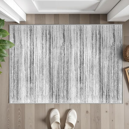 2x3 Small Washable Area Rug: Non-Slip Indoor Door Mat for Entrance Doorway Kitchen Bedroom Living Room - Abstract Farmhouse Throw Rug for Modern Home Decor Grey