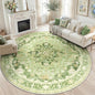 Area Rugs 8ft Washable Non-Slip, Floral Vintage Distress Print Pattern Medallion Carpet for Living Room Bedroom Dining Room, Sage Green Yellow