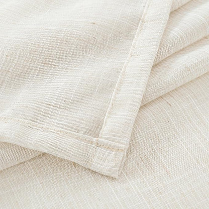 BGment Short Linen Curtains 54 Inch Length for Living Room - Rod Pocket Light Filtering Drapes Semi Sheer Textured for Bedroom Country Decorative Lightweight Natural Rustic, 2 Panels Set, 42 X 54 Inch