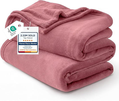 Bedsure GentleSoft Fleece Throw Blanket for Couch Dusty Rose - Lightweight Plush Fuzzy Cozy Soft Blankets and Throws for Sofa, 50x70 inches