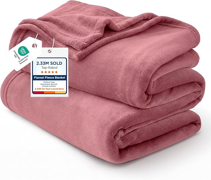 Bedsure GentleSoft Fleece Bed Blankets Queen Size Dusty Rose - Soft Lightweight Plush Fuzzy Cozy Luxury Blanket Microfiber, 90x90 inches