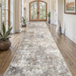 UERMEI 3X14 Washable Runner Rug for Hallway: Soft Neutral Modern Abstract Area Rug - Non-Slip Low Pile Long Throw Indoor Carpet for Kitchen Entryway Kitchen Bedroom Laundry - Brown Grey