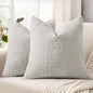 decorUhome Light Grey Chenille Throw Pillow Covers 18x18 Set of 2 Textured Soft Cozy Slubby Couch Pillow Covers Modern Farmhouse Boho Decorative Pillow Cases for Bed Sofa Living Room