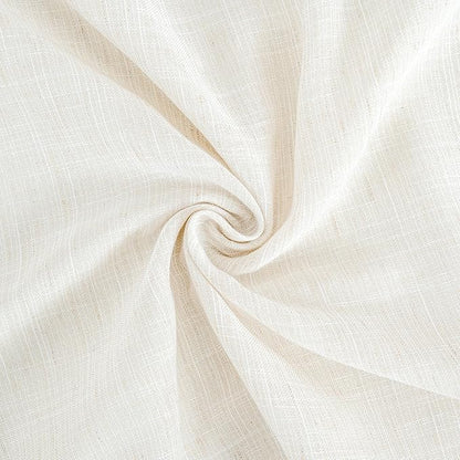BGment Short Linen Curtains 45 Inch Length for Cafe Kitchen Windows - Rod Pocket Light Filtering Semi Sheer Drapes Textured Bedroom Decorative Lightweight Natural Rustic, 2 Panels Set, 30 X 45 Inch