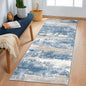 BEIMO Runner Rug for Hallway Kitchen 2x8 Machine Washable Runners Rug for Entryway, Blue Cream Soft Modern Abstract Throw Rugs, Floor Carpet with Non Slip Rubber Backing