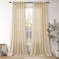 Extra Long Curtain 108 Inches Long Set Back Tab Tan Linen Drapes for Living Room Neutral Farmhouse Light Filtering Semi Sheer Linen Curtains 108 Inch Length for Large Window 9 FT, 2 Panels